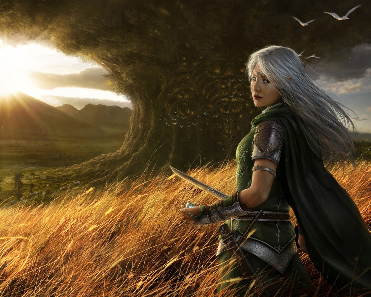 CG Illustration Fantasy Wallpaper Frauen #29 - 1280x1024