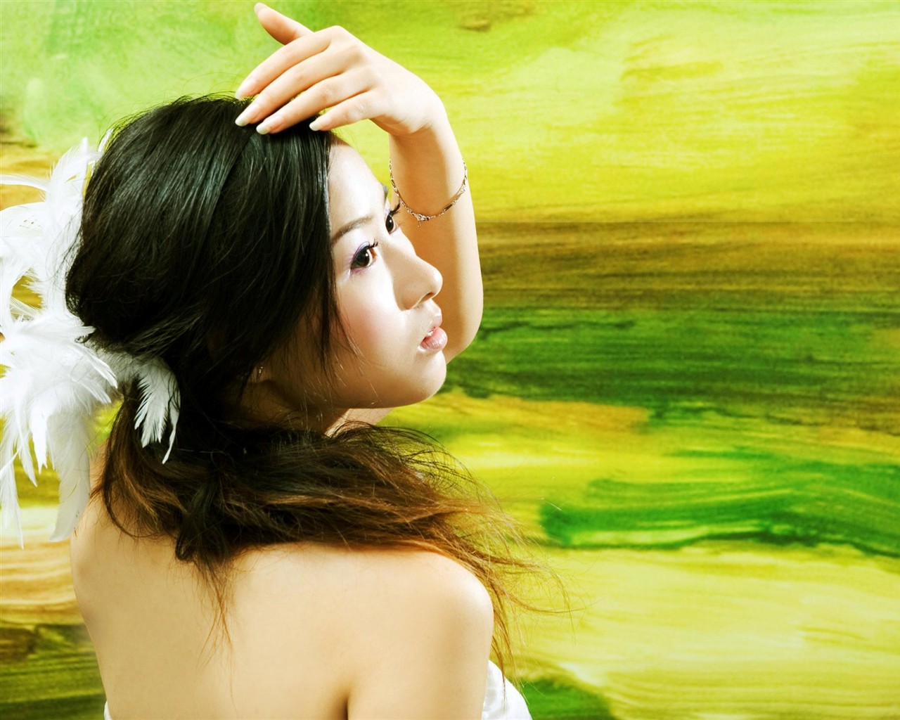 Beauty before the white canvas background #3 - 1280x1024
