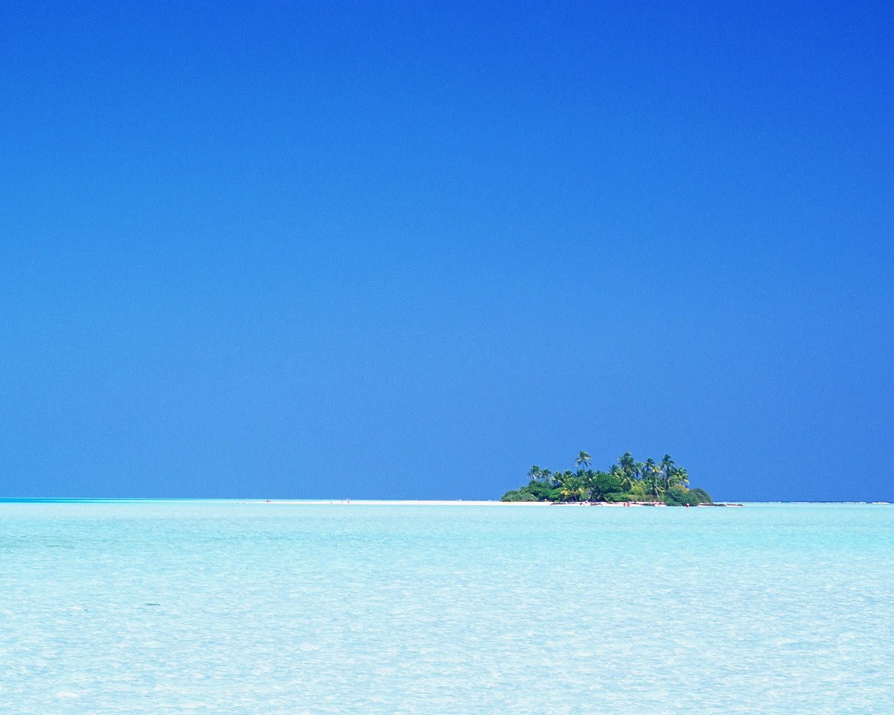 몰디브 물과 푸른 하늘 #21 - 1280x1024