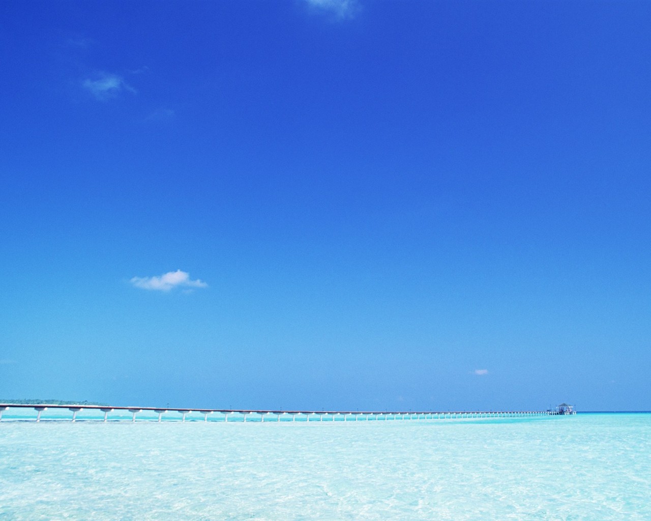 몰디브 물과 푸른 하늘 #22 - 1280x1024