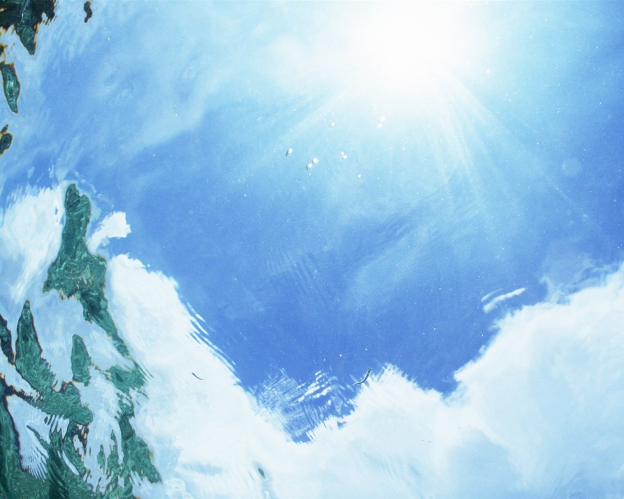 몰디브 물과 푸른 하늘 #29 - 1280x1024