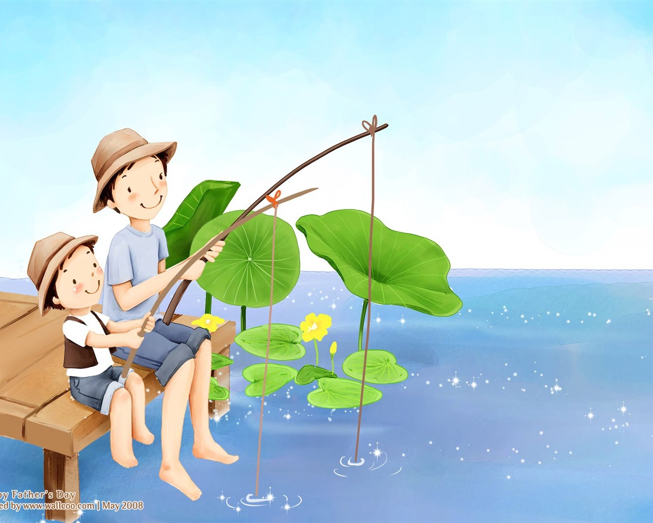 Father's Day theme of South Korean illustrator wallpaper #2 - 1280x1024