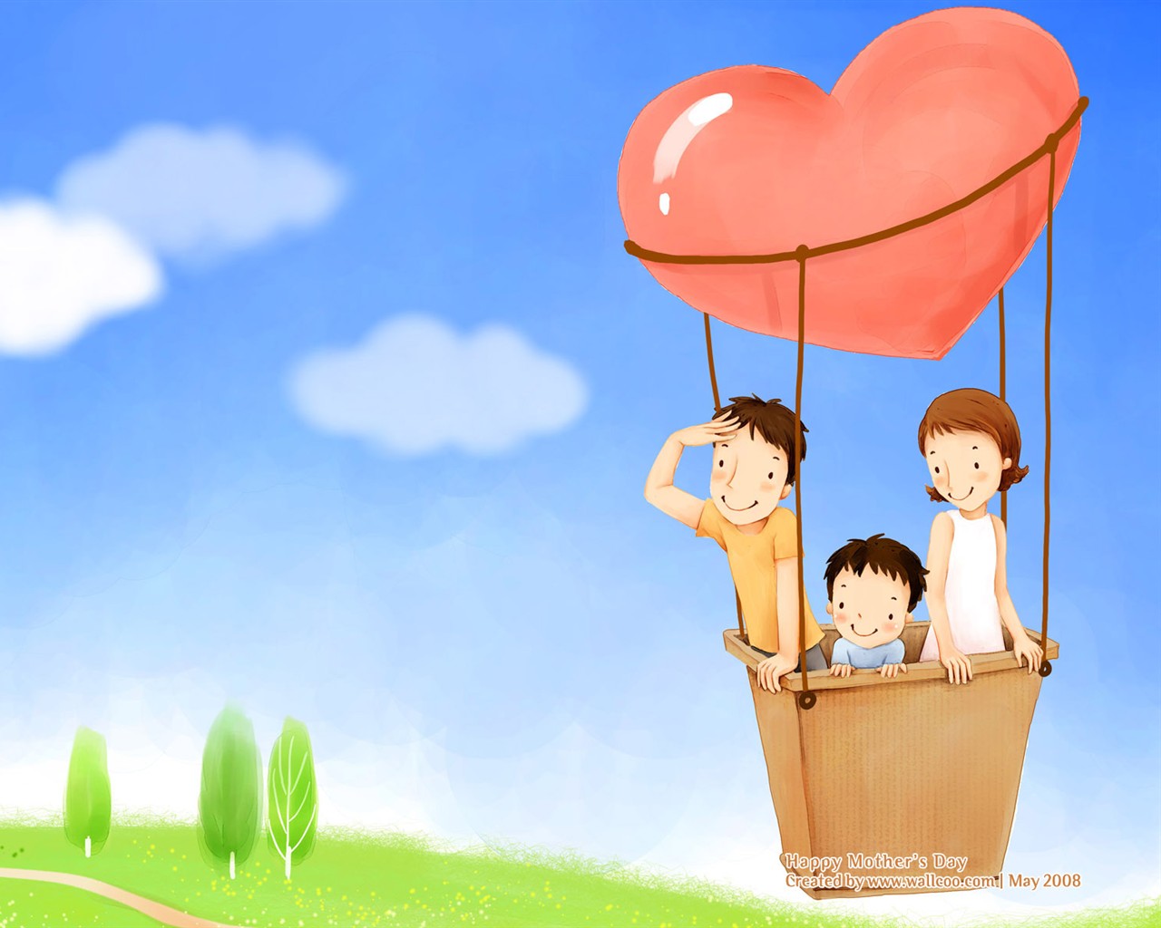 Mother's Day theme of South Korean illustrator wallpaper #3 - 1280x1024