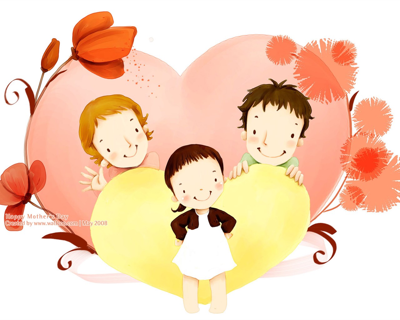 Mother's Day theme of South Korean illustrator wallpaper #4 - 1280x1024