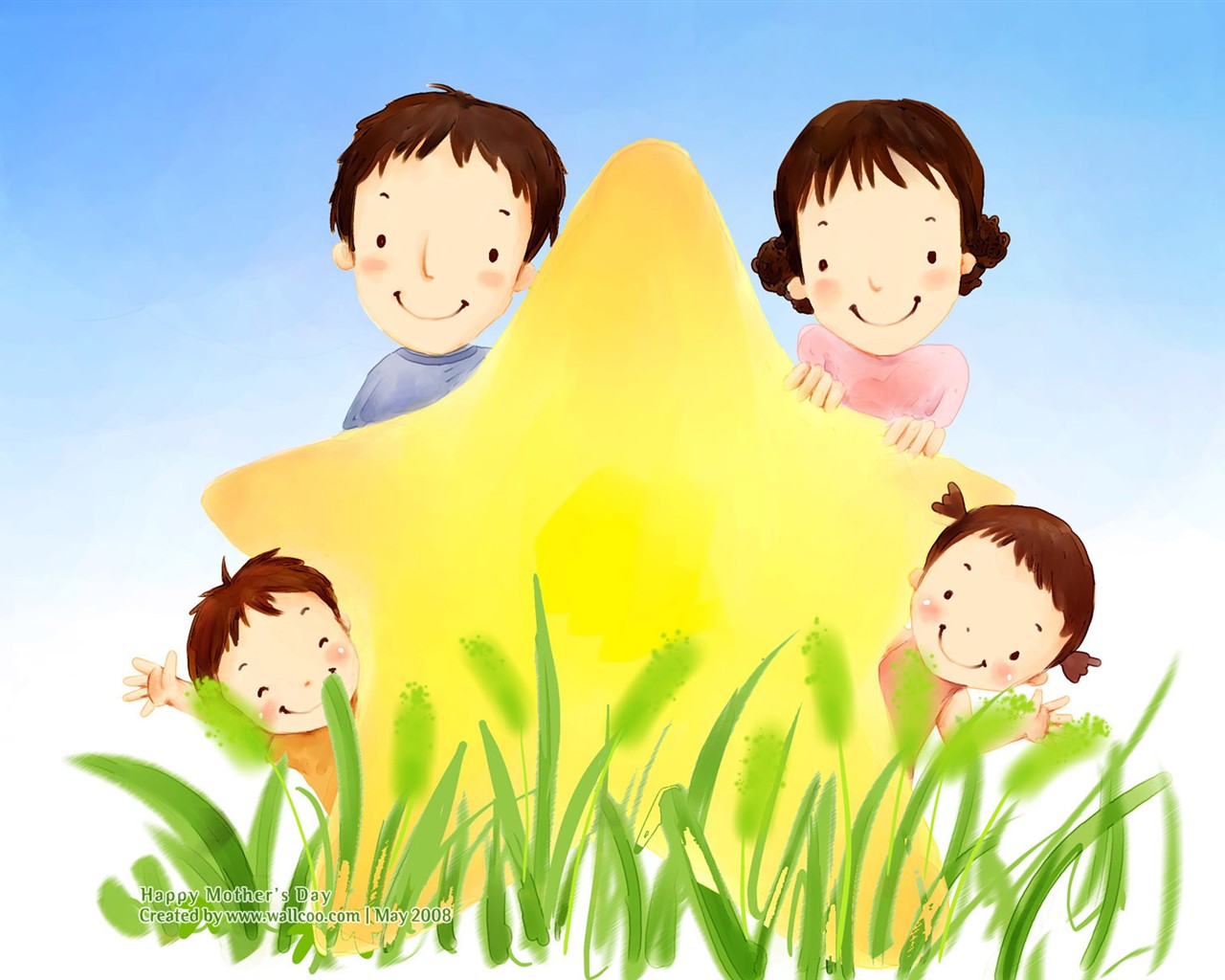 Mother's Day theme of South Korean illustrator wallpaper #5 - 1280x1024