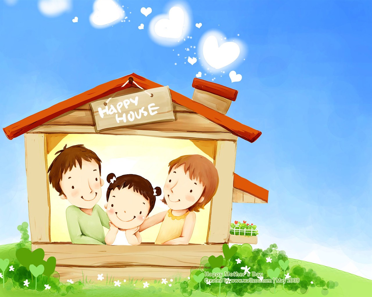 Mother's Day Thema des südkoreanischen Illustrator Tapete #8 - 1280x1024