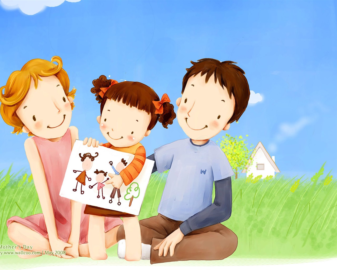 Mother's Day theme of South Korean illustrator wallpaper #10 - 1280x1024