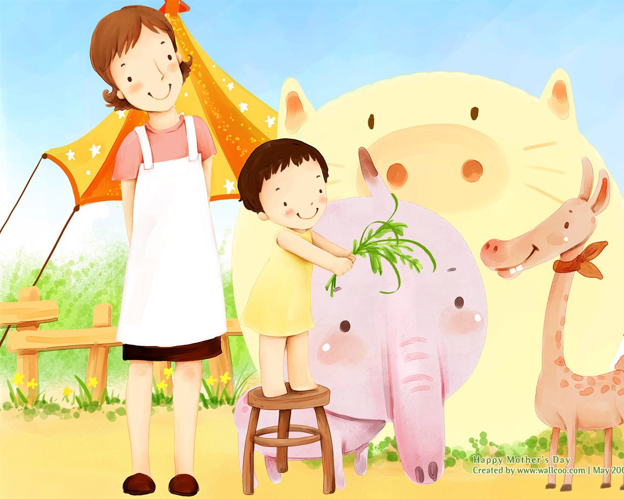Mother's Day Thema des südkoreanischen Illustrator Tapete #11 - 1280x1024