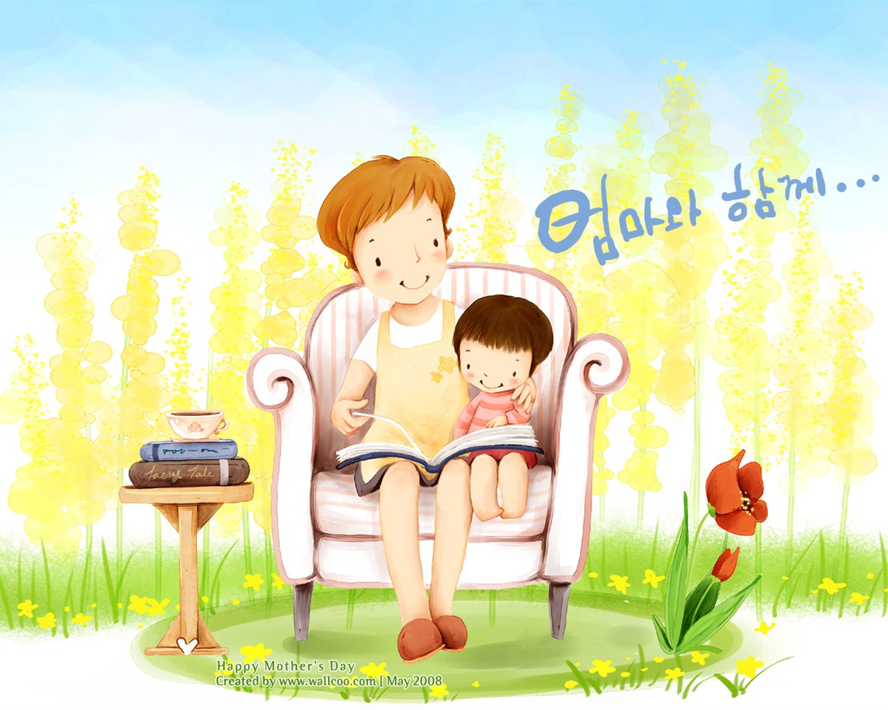 Mother's Day theme of South Korean illustrator wallpaper #18 - 1280x1024