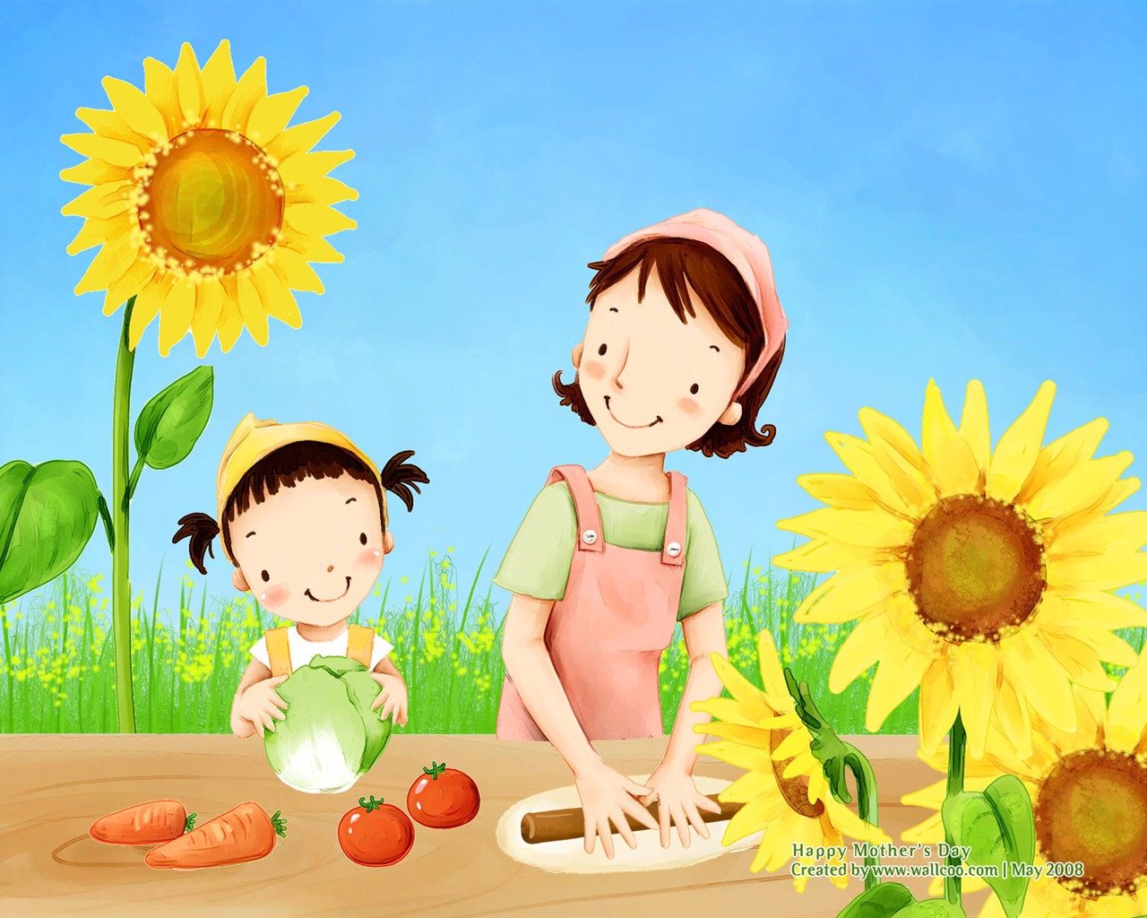 Mother's Day thème du papier peint du Sud illustrateur coréen #20 - 1280x1024