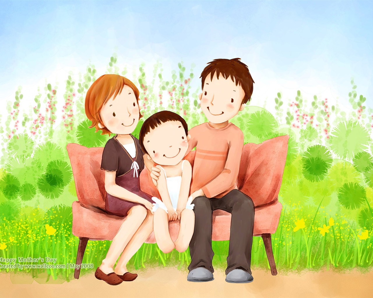 Mother's Day Thema des südkoreanischen Illustrator Tapete #21 - 1280x1024