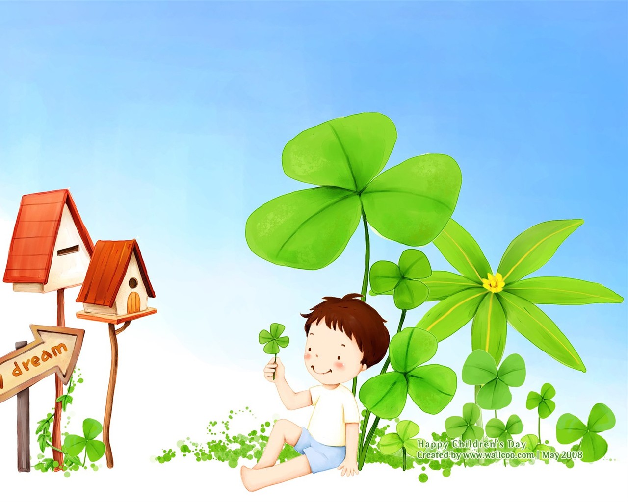 Lovely Children's Day wallpaper illustrator #10 - 1280x1024