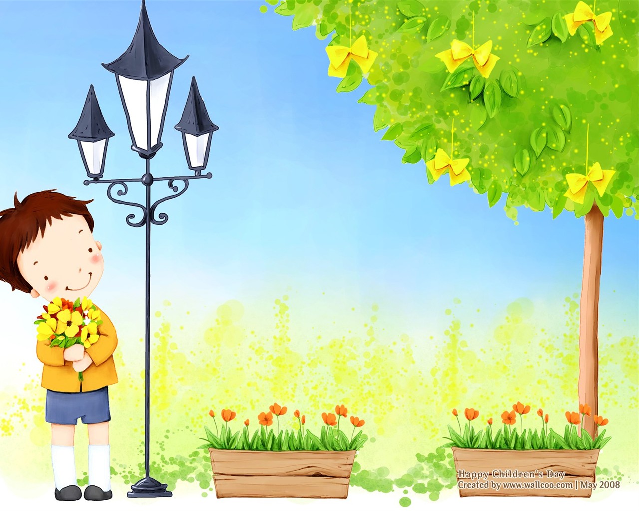 Lovely Children's Day wallpaper illustrator #12 - 1280x1024