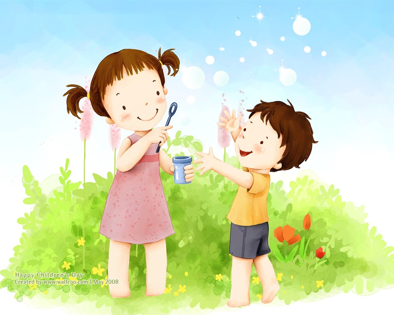 Lovely Children's Day wallpaper illustrator #21 - 1280x1024