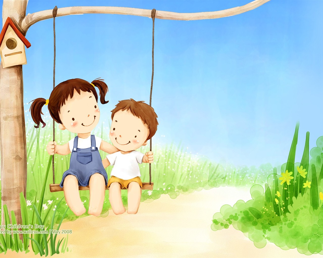 Lovely Children's Day wallpaper illustrator #28 - 1280x1024