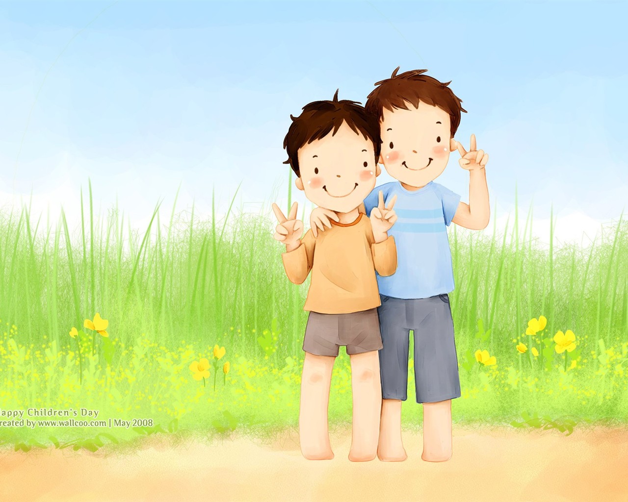 Lovely Children's Day wallpaper illustrator #29 - 1280x1024