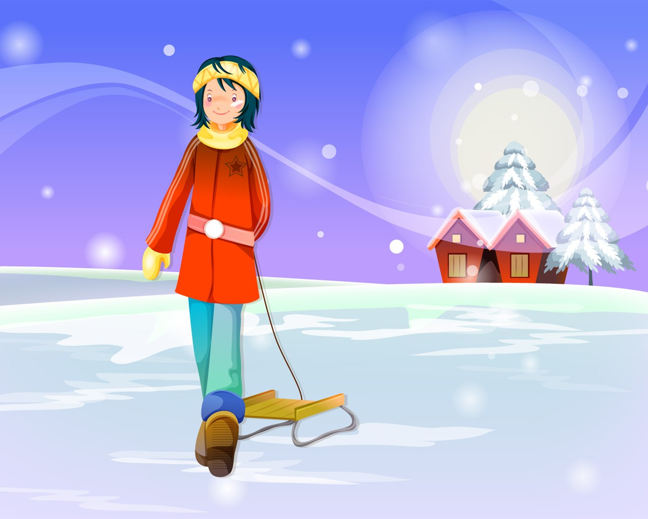 Christmas Winter Wallpaper chapter of Vector #39 - 1280x1024