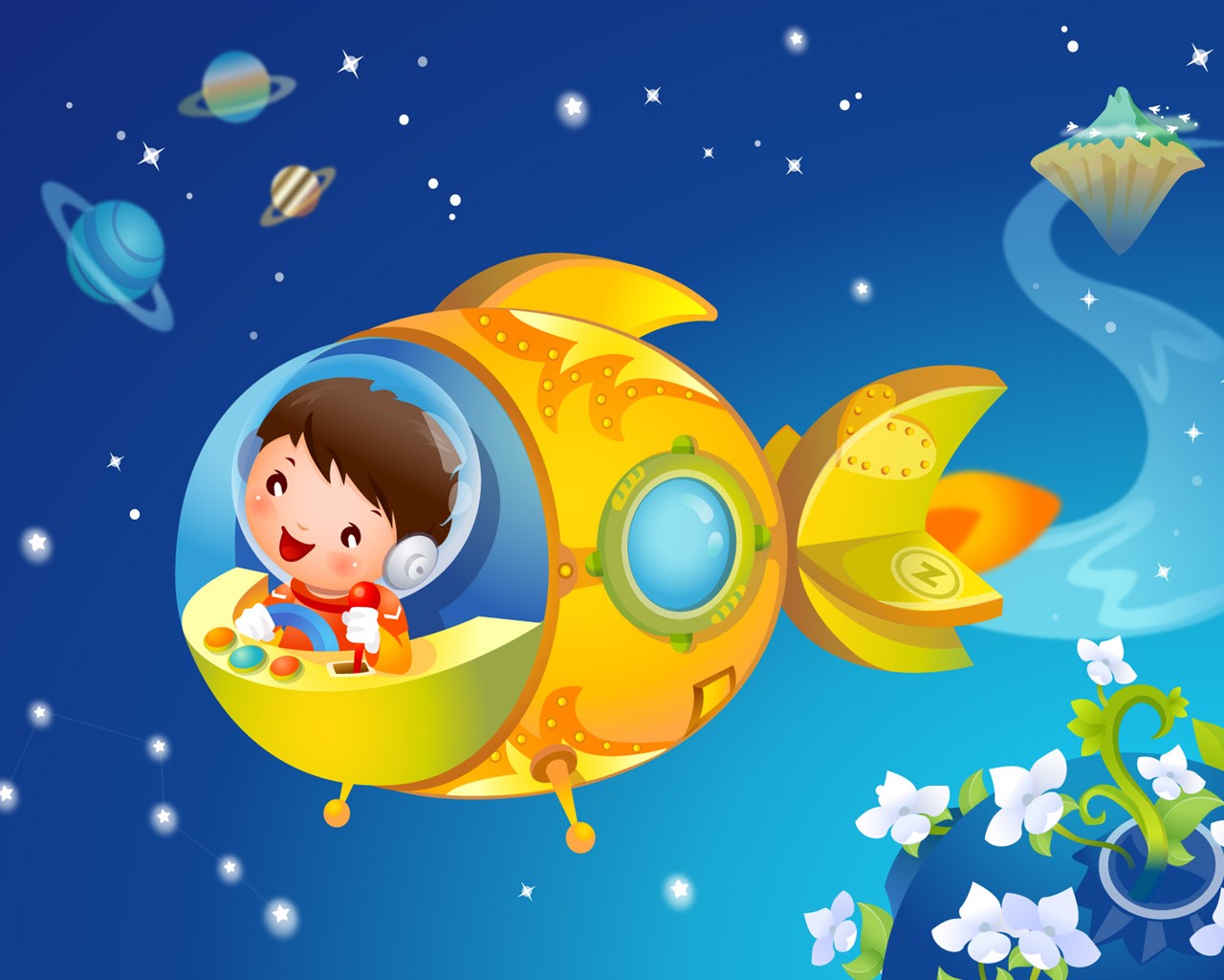 Vector Cartoon Child Wallpaper Album #1 - 1280x1024