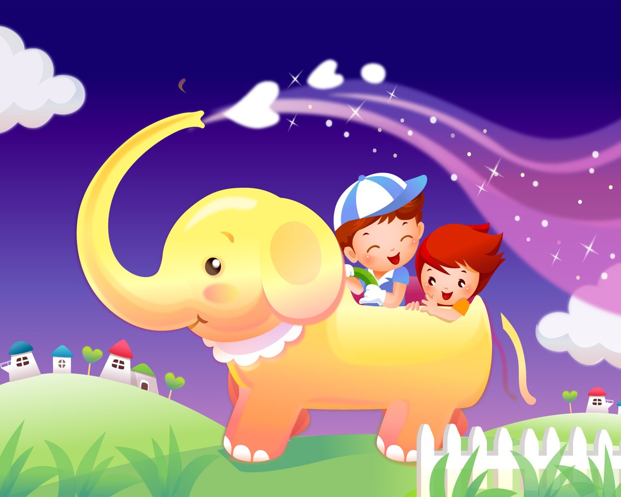 Vector Cartoon Child Album Wallpaper #2 - 1280x1024