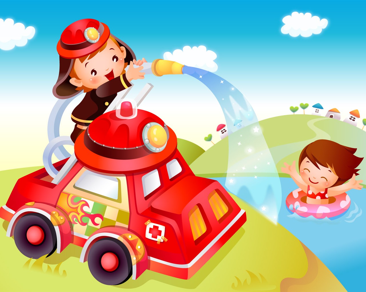 Vector Cartoon Child Album Wallpaper #15 - 1280x1024