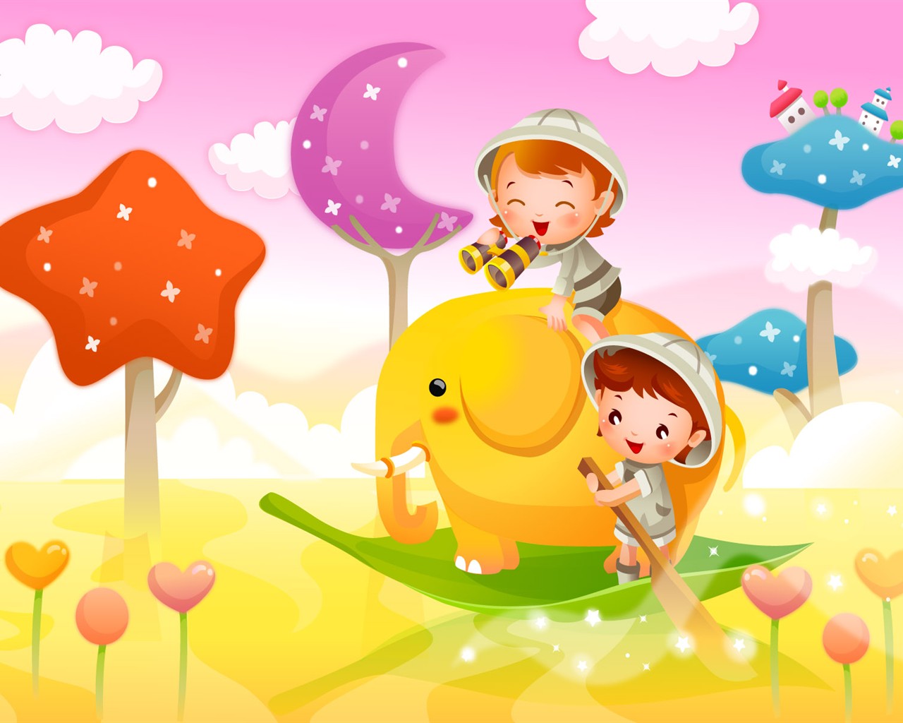 Vector Cartoon Child Album Wallpaper #19 - 1280x1024