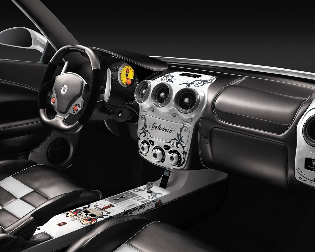 White Skull Ferrari F430 Wallpapers #17 - 1280x1024