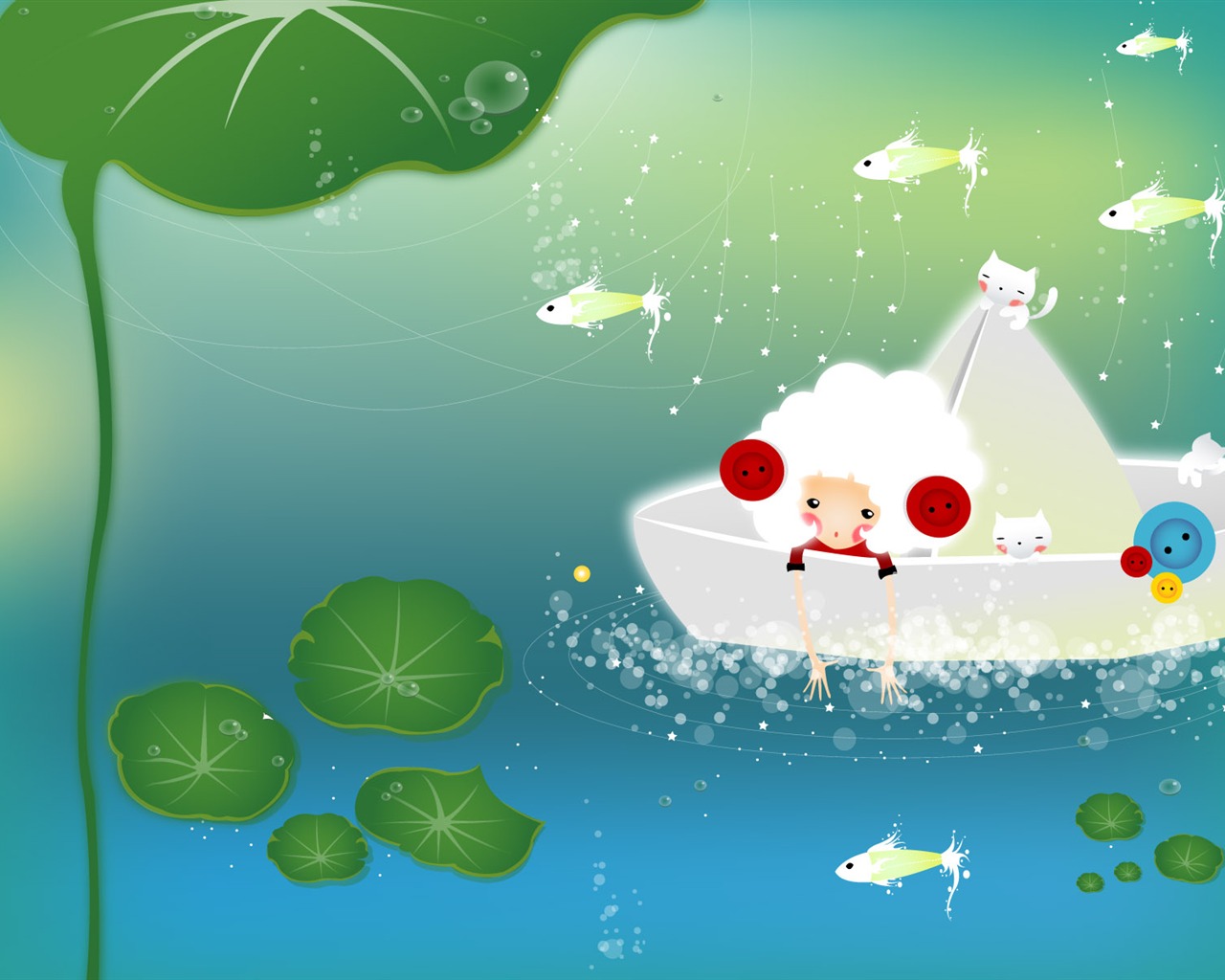 Button girl wallpaper illustrator #11 - 1280x1024