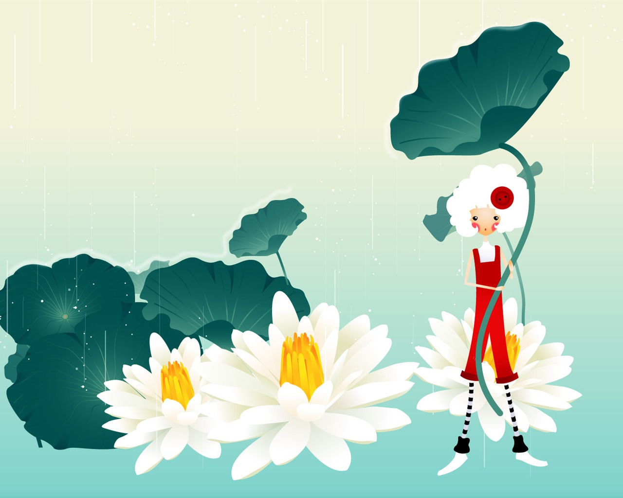 Tlačítko dívka wallpaper ilustrátor #13 - 1280x1024