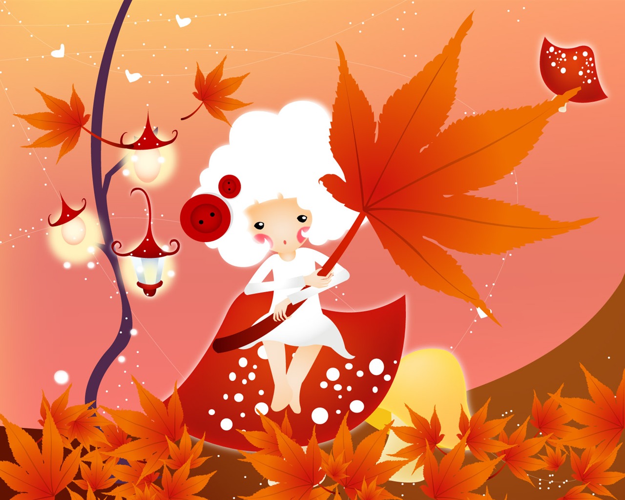 Tlačítko dívka wallpaper ilustrátor #18 - 1280x1024