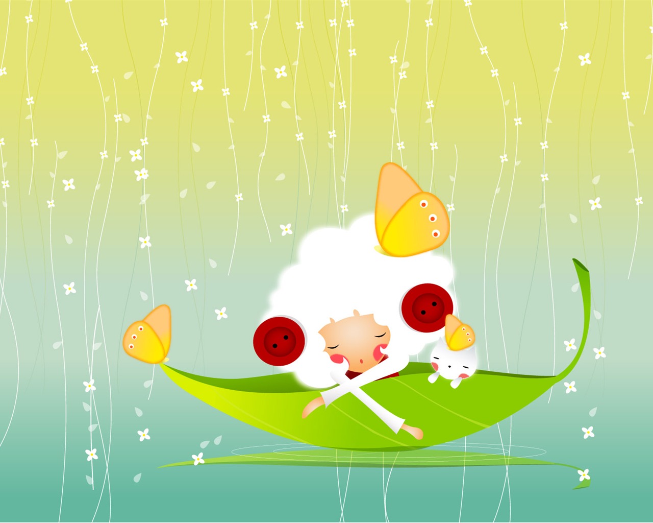Tlačítko dívka wallpaper ilustrátor #19 - 1280x1024
