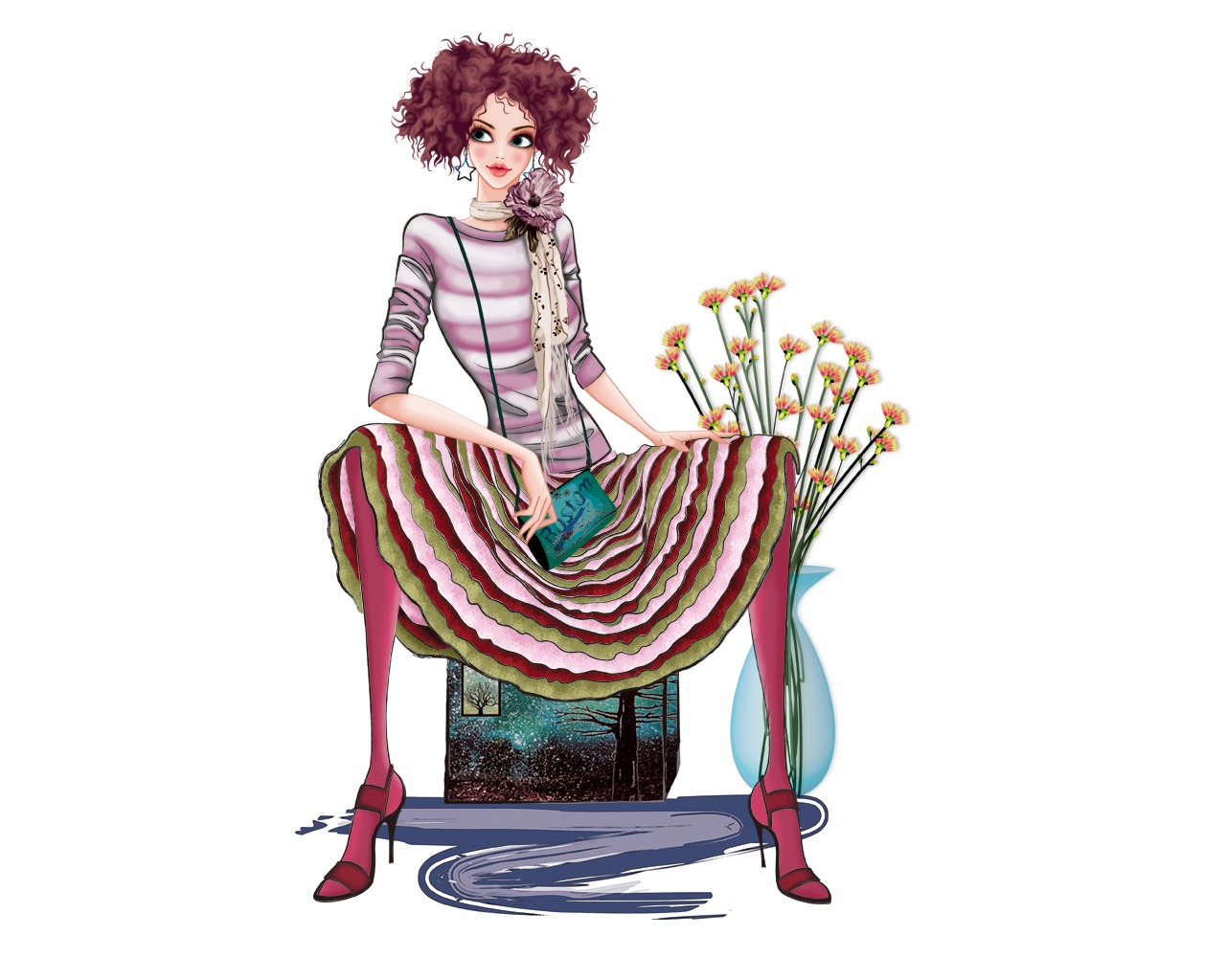 矢量风格 时尚女性壁纸8 - 1280x1024
