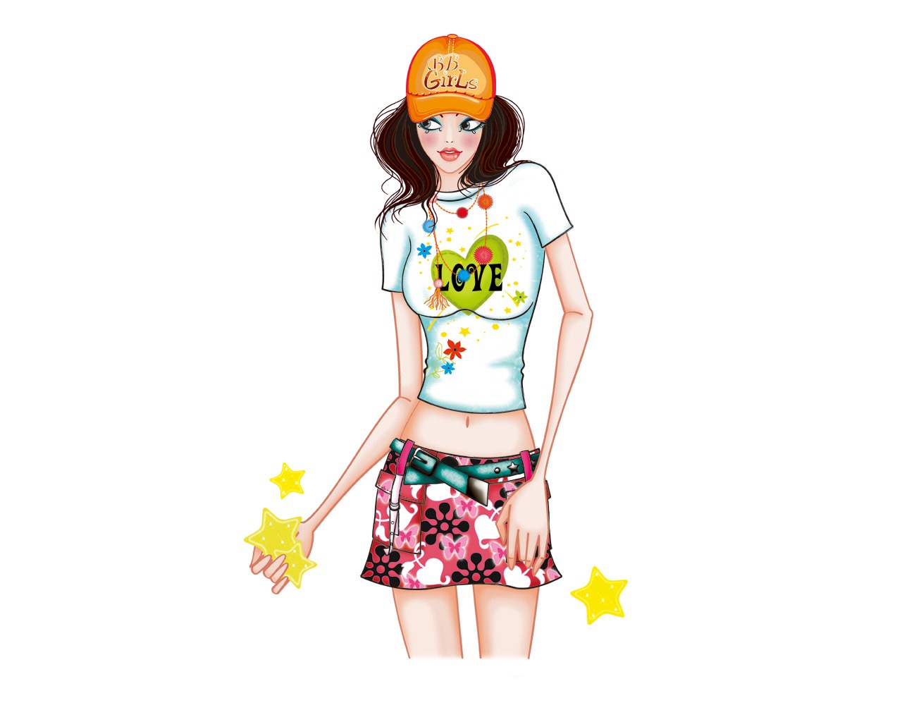 矢量風格 時尚女性壁紙 #10 - 1280x1024