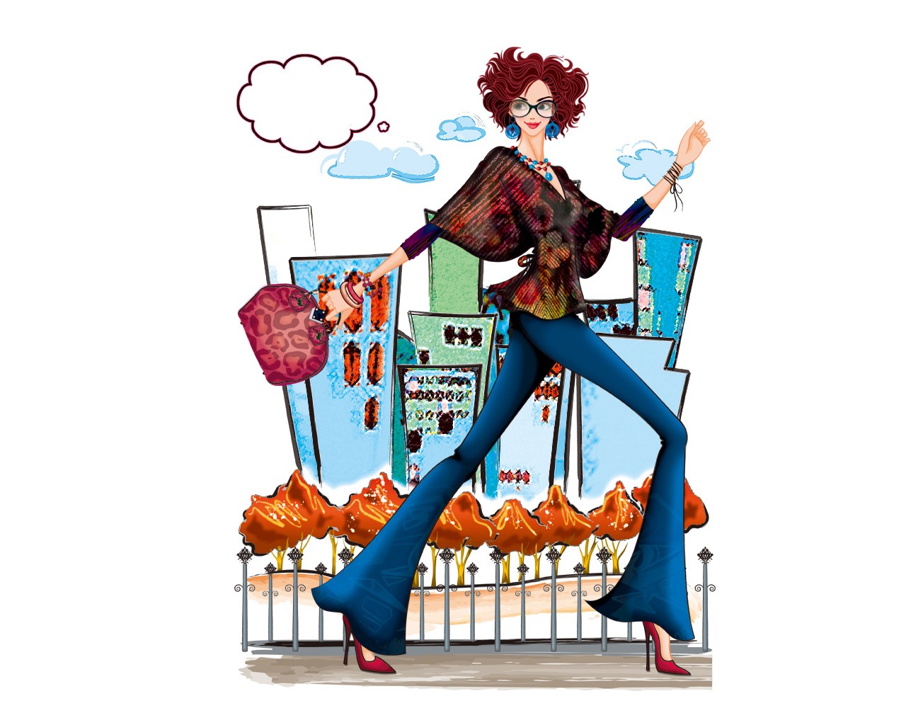 Transmisión Vectorial, fondos de escritorio de estilo de la mujer de moda #30 - 1280x1024