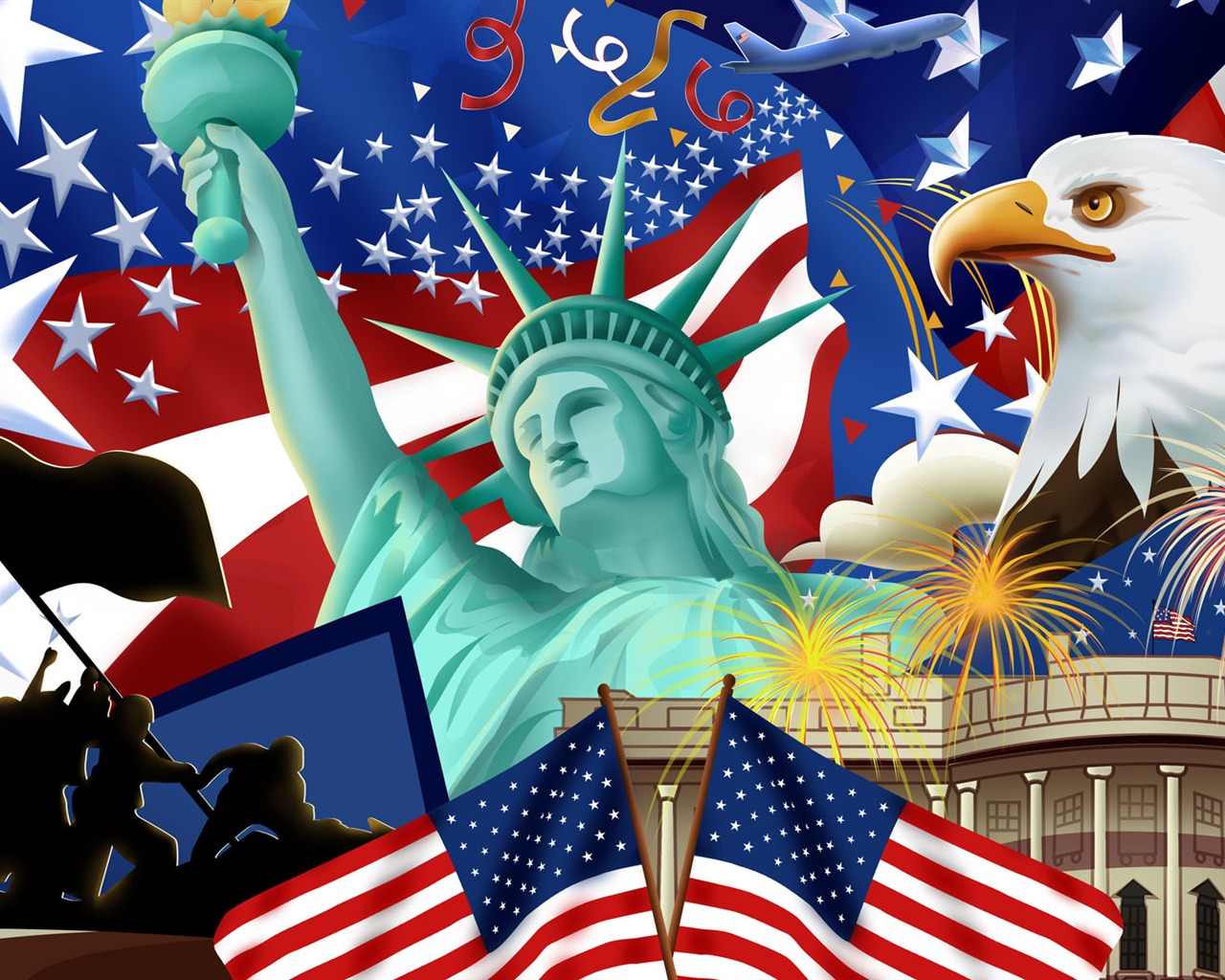 U. S. Den nezávislosti téma wallpaper #14 - 1280x1024