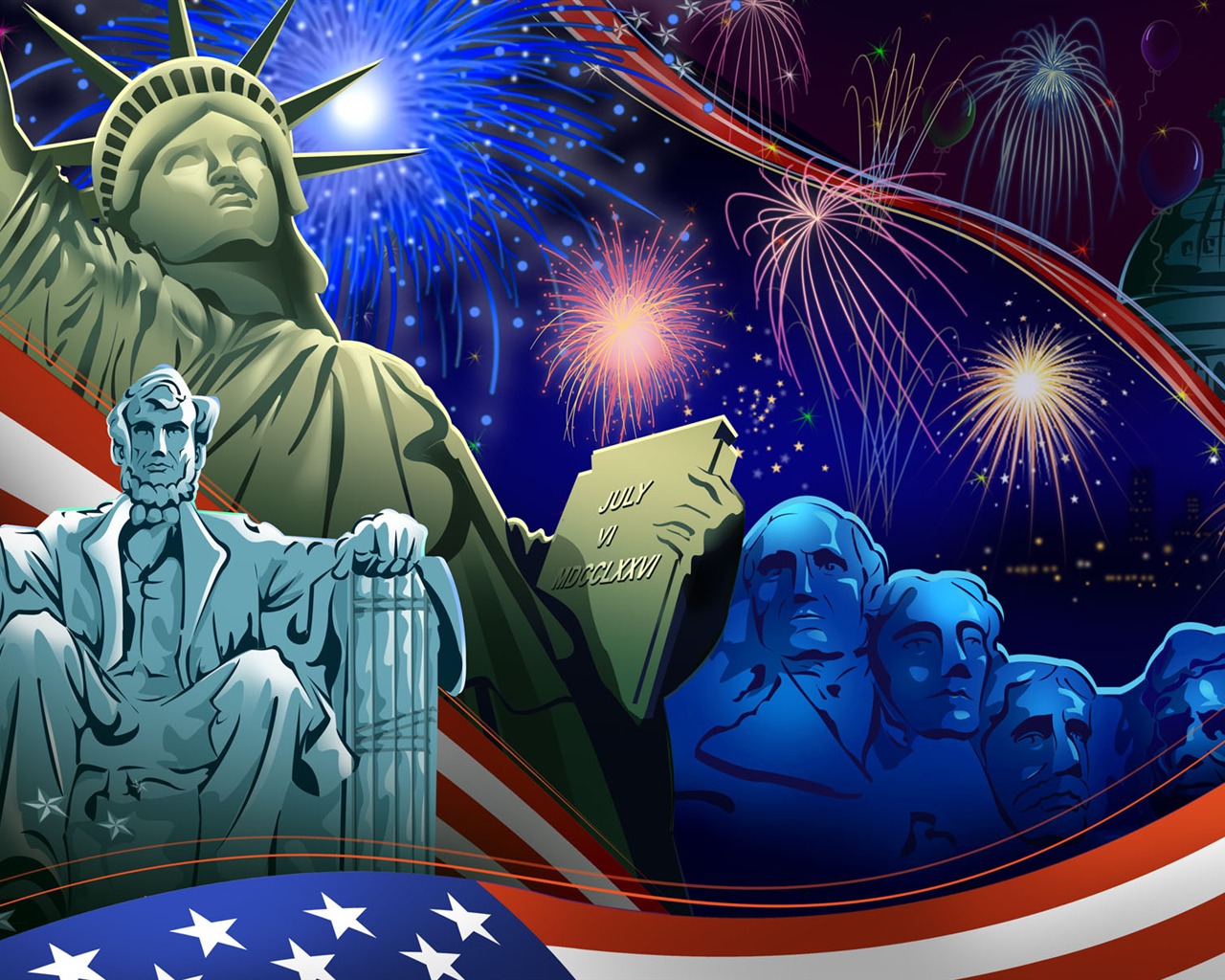 U. S. Den nezávislosti téma wallpaper #19 - 1280x1024