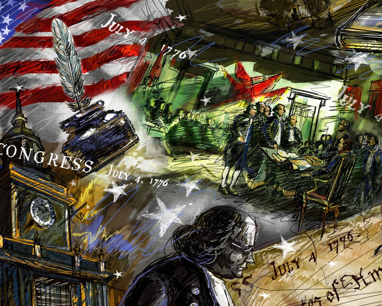 U. S. Den nezávislosti téma wallpaper #24 - 1280x1024