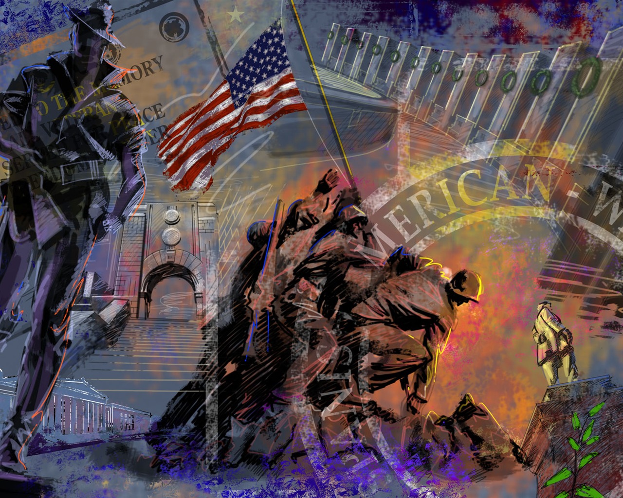 U. S. Den nezávislosti téma wallpaper #32 - 1280x1024