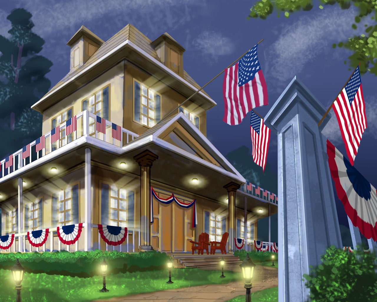 U. S. Den nezávislosti téma wallpaper #36 - 1280x1024