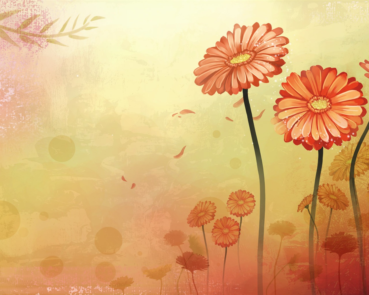 Syntetické Wallpaper barevné květiny #28 - 1280x1024