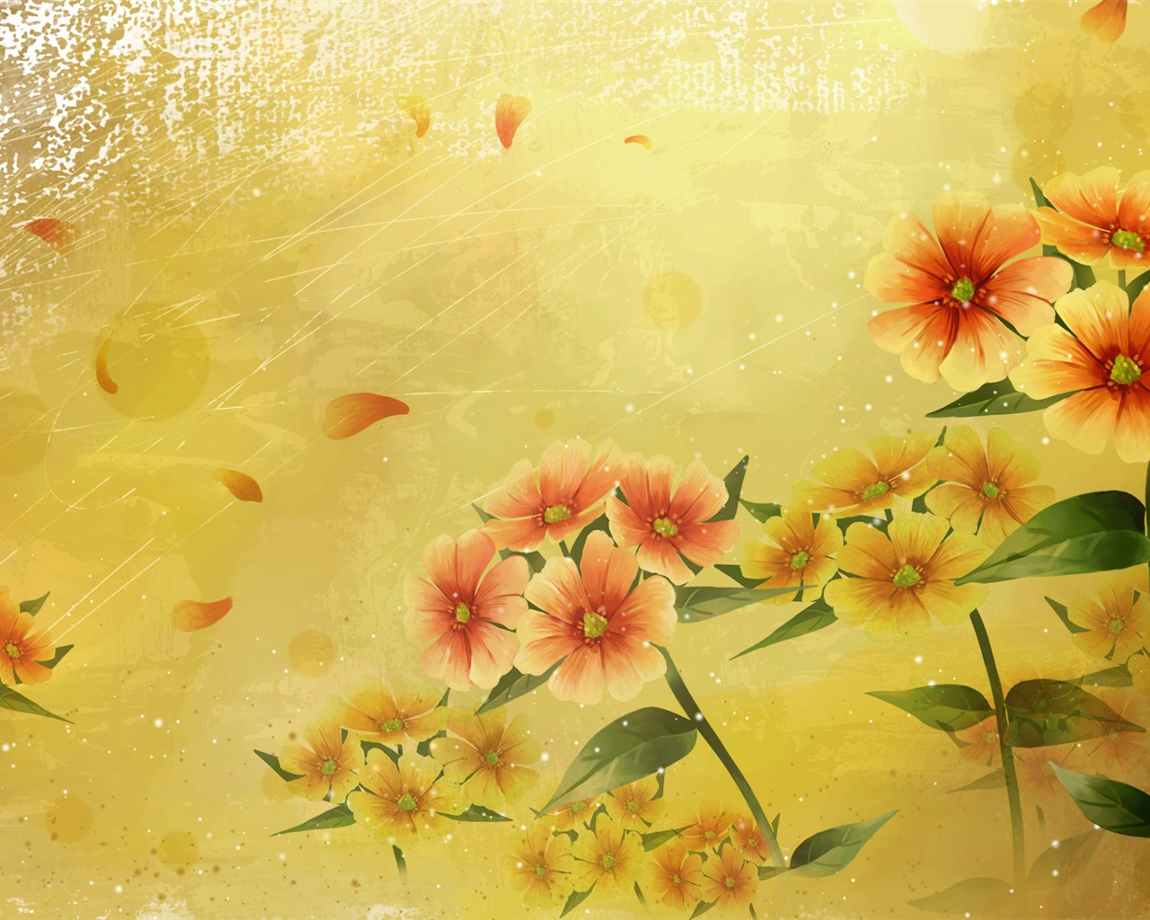 Syntetické Wallpaper barevné květiny #33 - 1280x1024