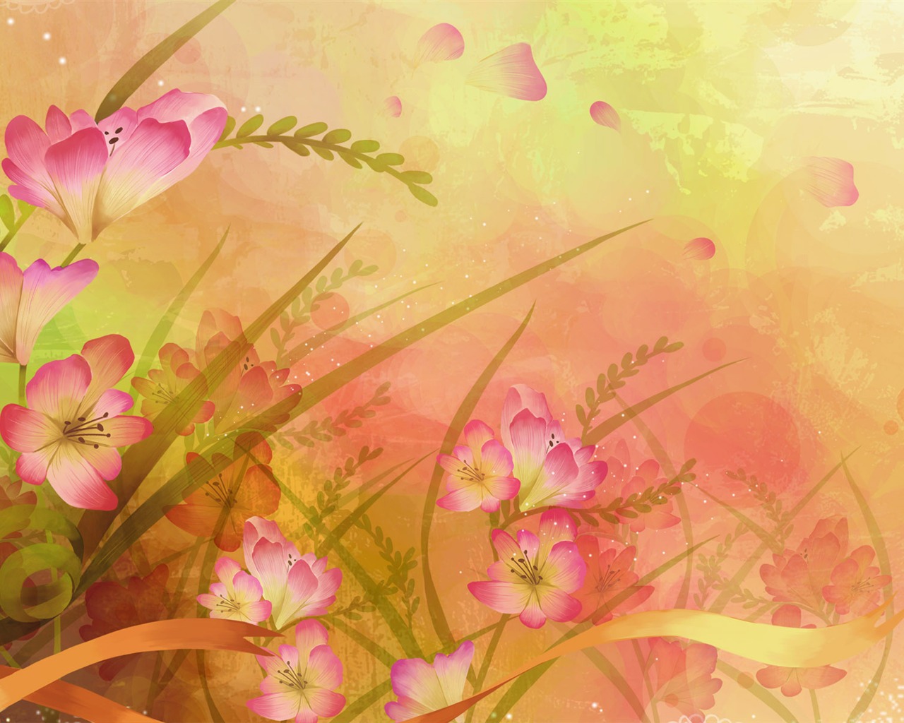 Syntetické Wallpaper barevné květiny #40 - 1280x1024
