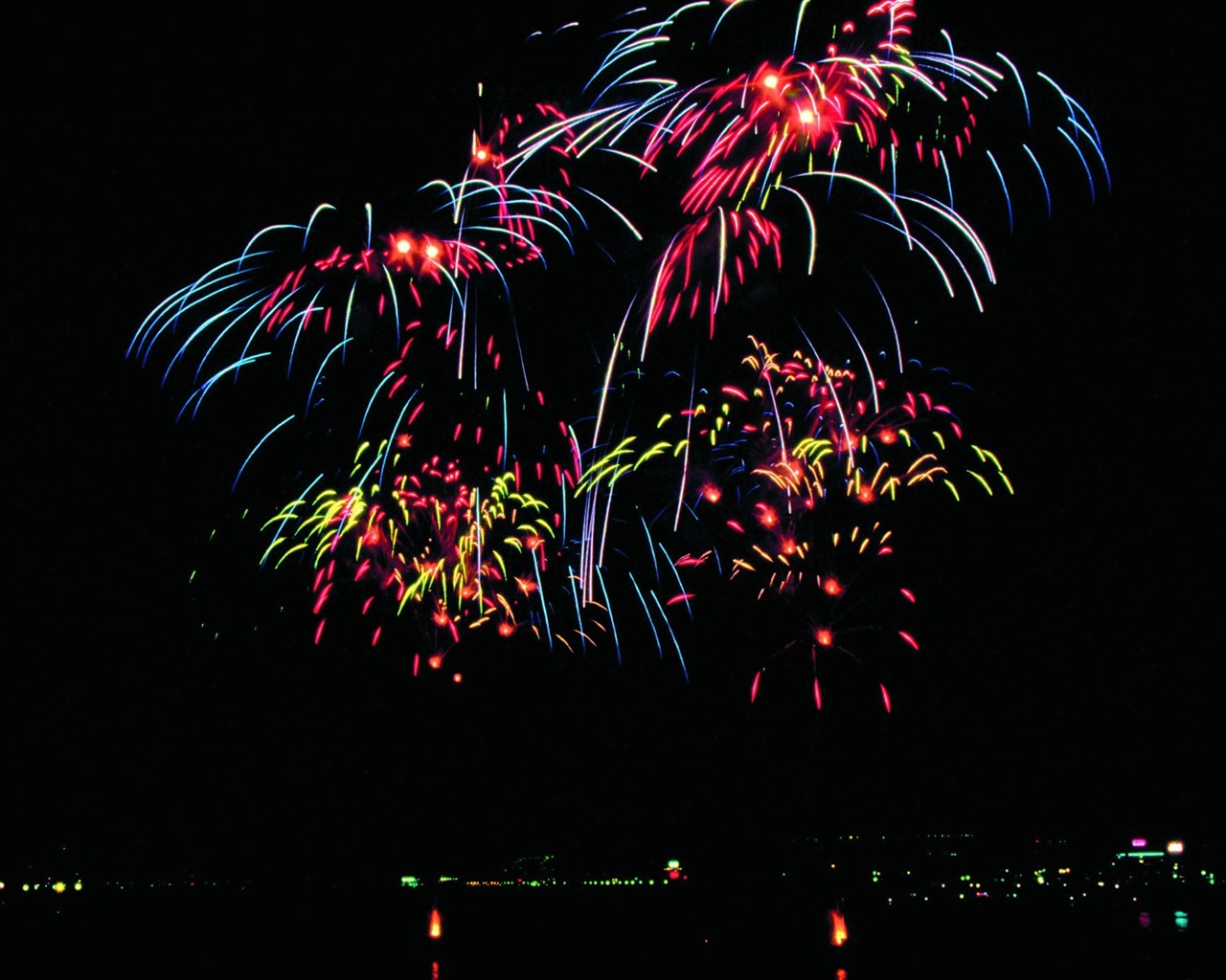 Festival fireworks display wallpaper #2 - 1280x1024