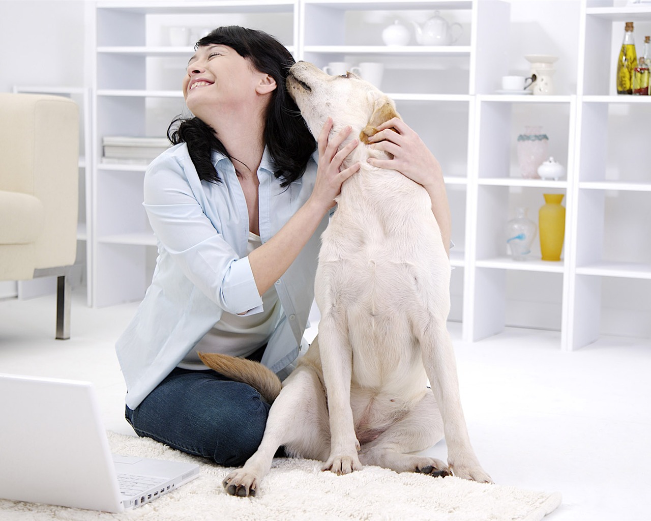 Beauty and the pet HD wallpaper #4 - 1280x1024