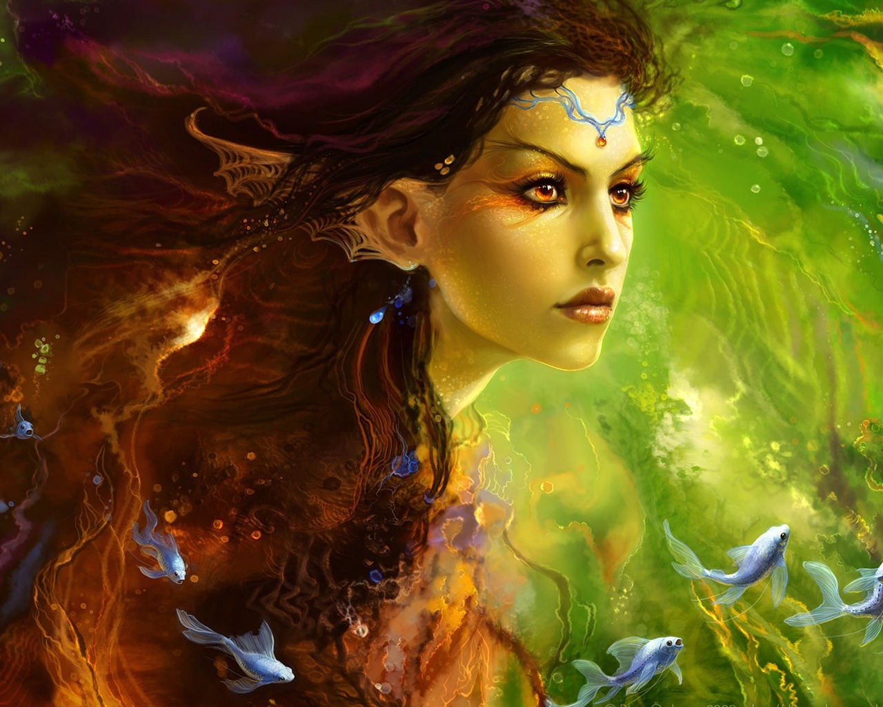 Schöne Frauen wallpaper Fantasy-Illustrator #25 - 1280x1024