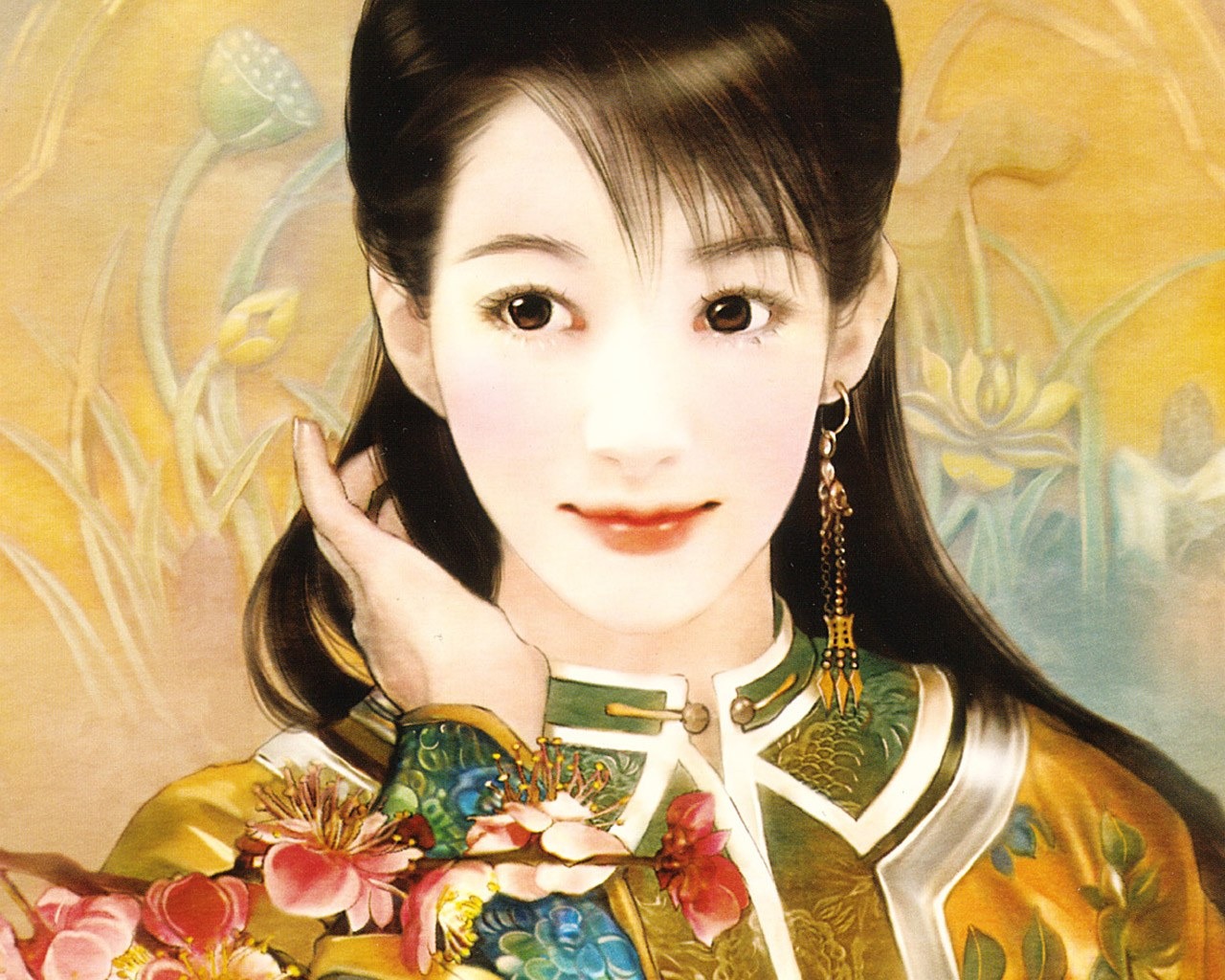 Qing-Dynastie Women Gemälde Wallpaper #2 - 1280x1024
