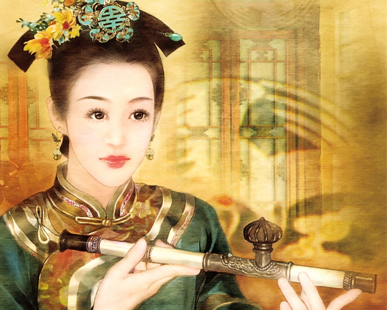 Qing dynastie Ženy Malba Wallpaper #9 - 1280x1024