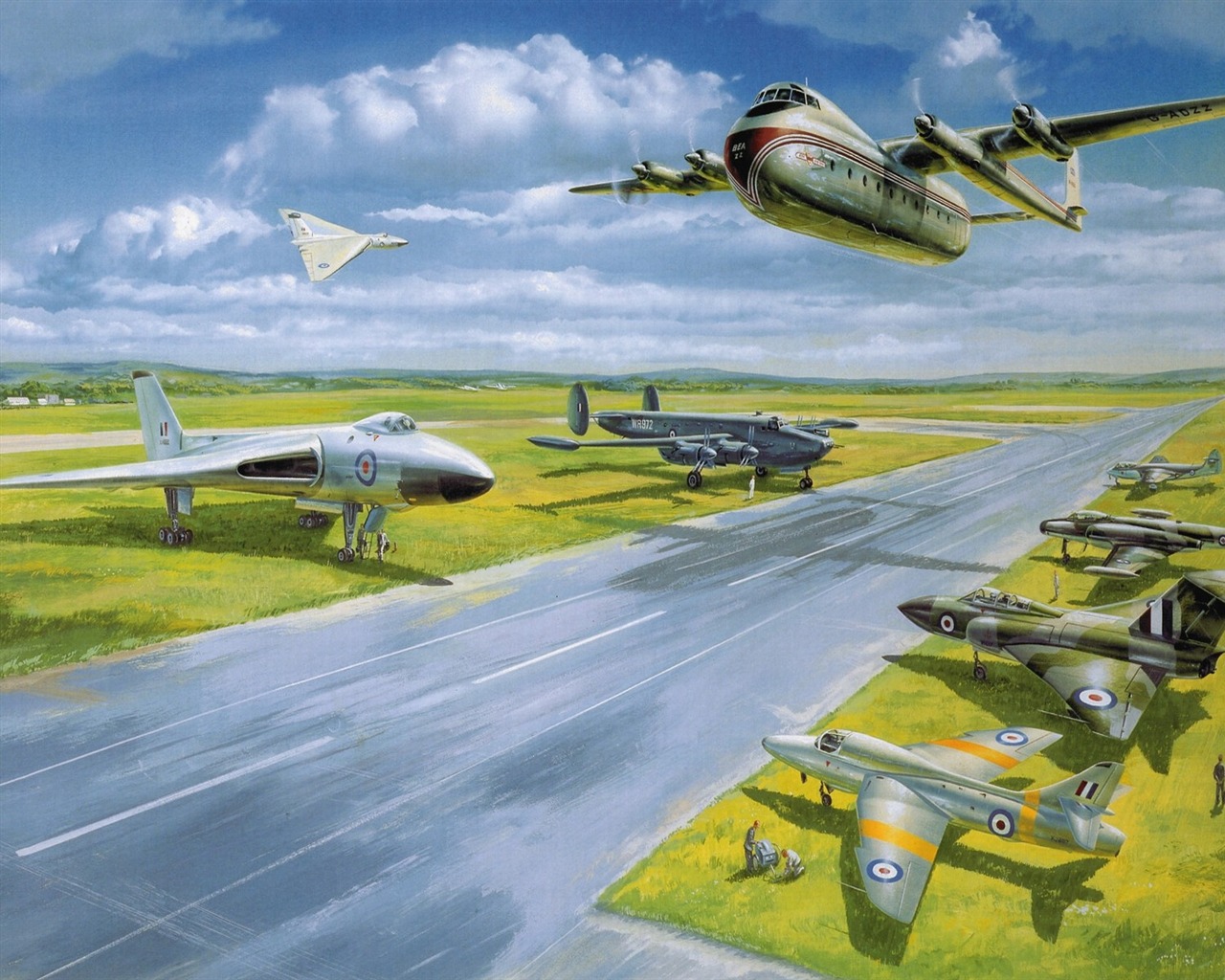 fondos de escritorio de alta definición pintura de aviones #5 - 1280x1024