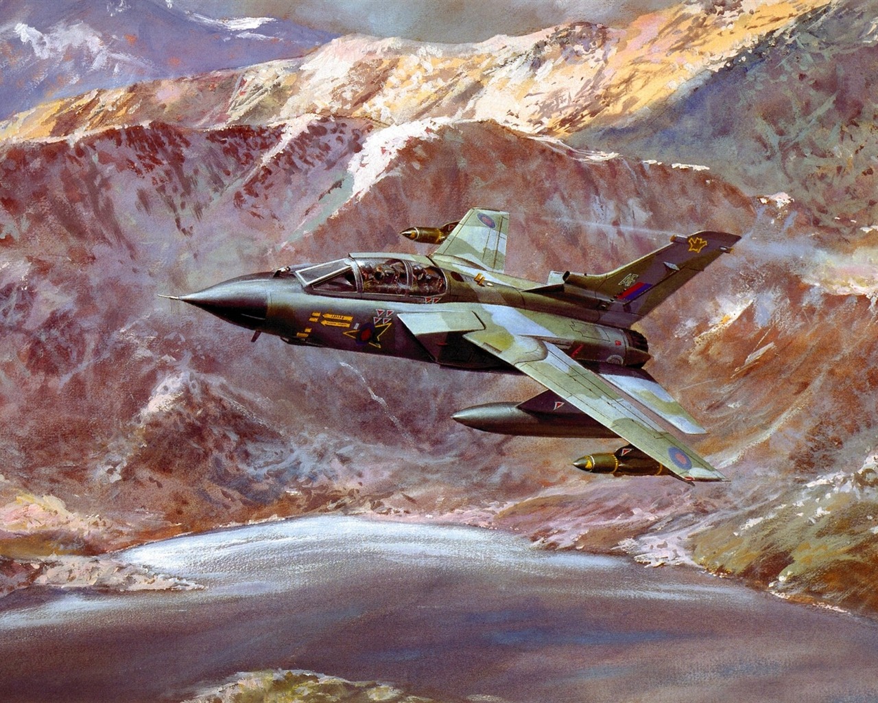 高清晰油畫飛機壁紙 #7 - 1280x1024