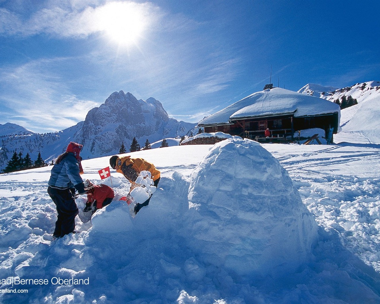 Switzerland Tourism Winter wallpaper #2 - 1280x1024