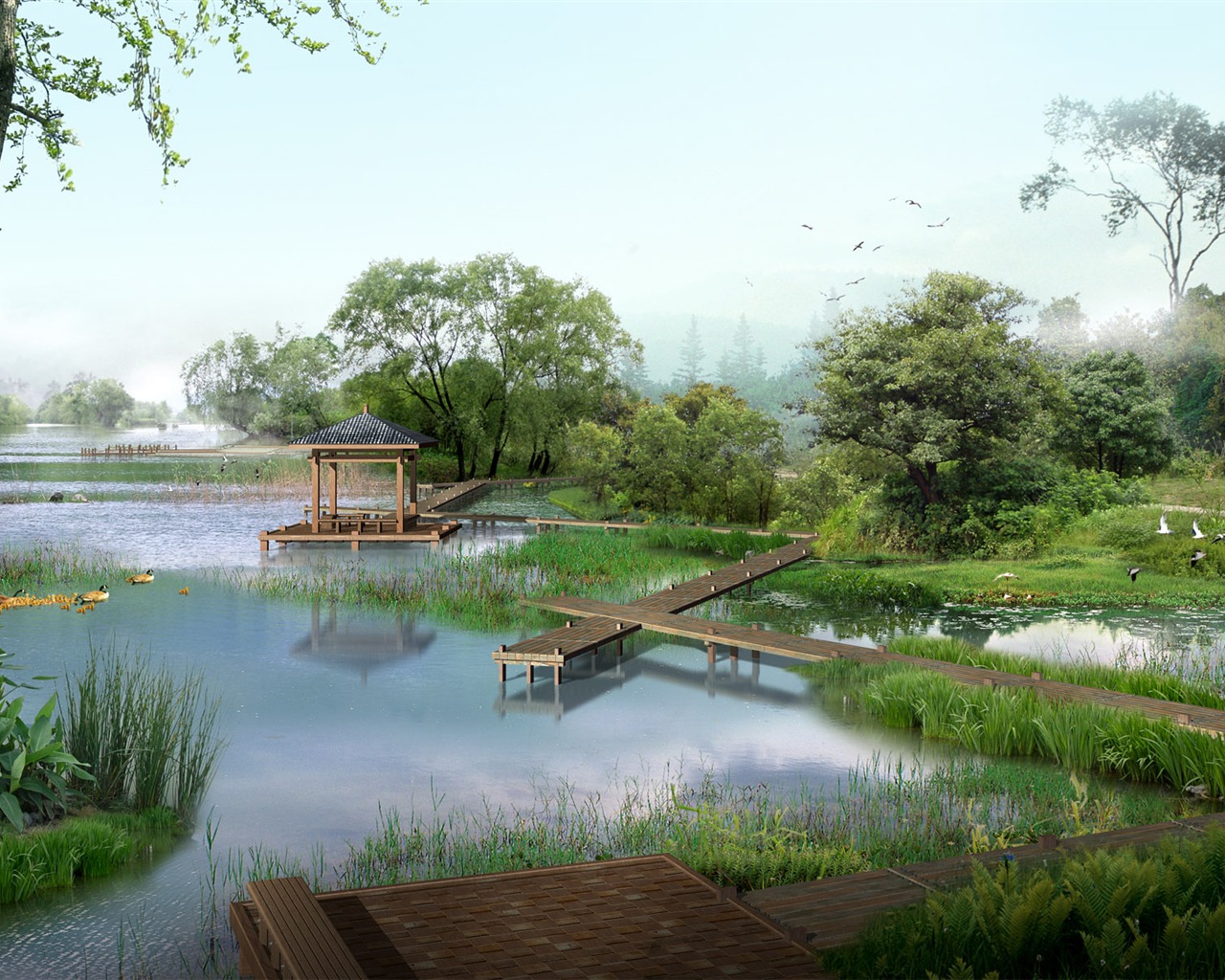Exquisite architectural landscape wallpaper #13 - 1280x1024